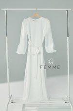 (As-is) FEMME : Organza Sleeve Long Dress (Off White)