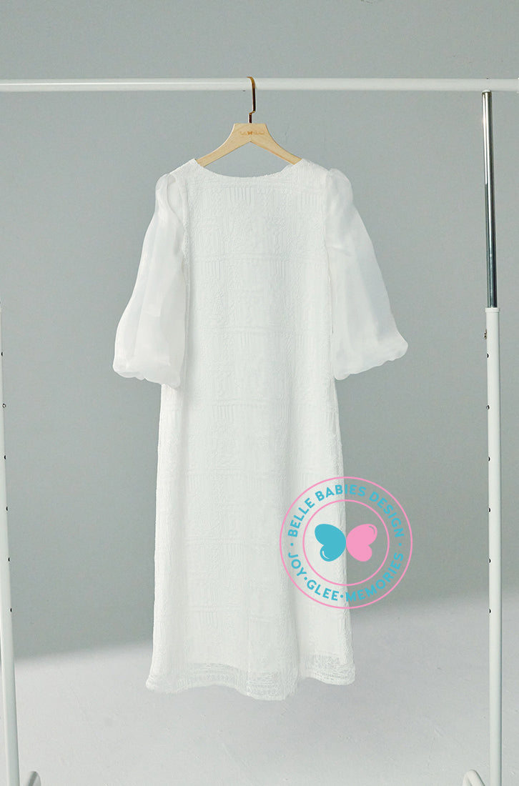 (As-is) BBD Eid Adha 2023: Organza Sleeve Long Dress (Off White)