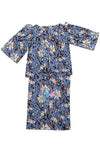 “The Love for Prints” series BBD Kurung Kedah - Blue Tulip (Medium weight)