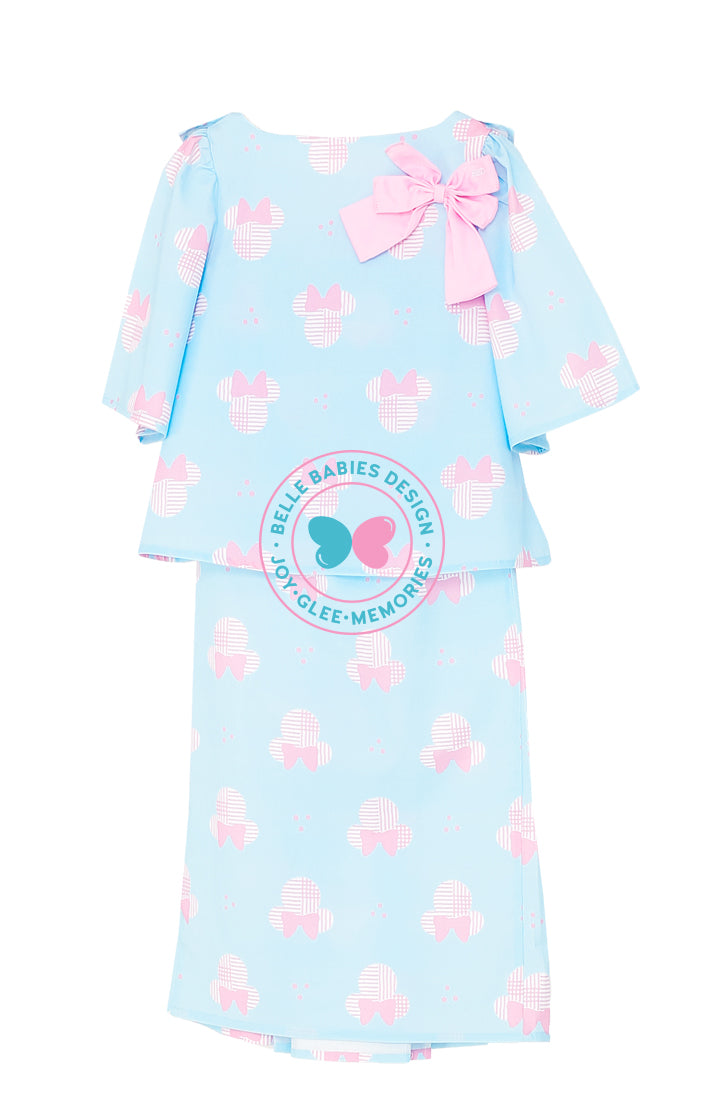 BBD x Disney - Minnie Mouse Kurung Kedah - Blue