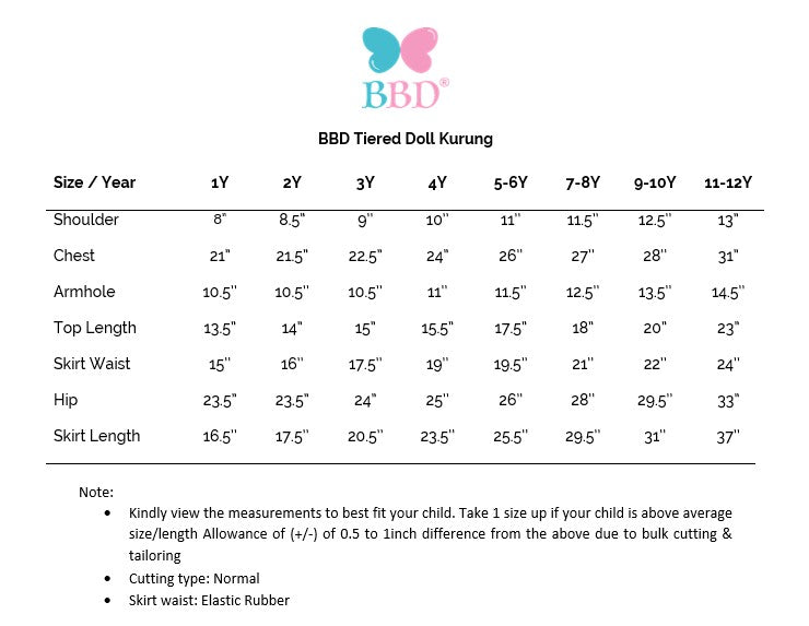 BBD Tiered Doll Dot Kurung - Aqua Blue