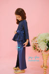 BBD Peplum Bow Kurung - Midnight/Navy Blue