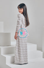 BBD Embroidered Modern Kurung - Pastel Silver grey