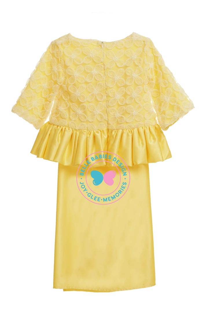 BBD Flower Lace Peplum- Yellow