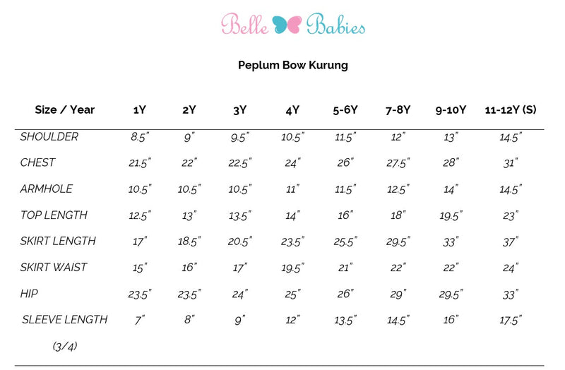 BBD Peplum Bow Kurung - Black