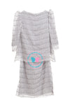 BBD Embroidered Modern Kurung - Pastel Silver grey