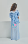 Modern Kurung Feathers (Cornflower Blue)