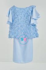 Modern Kurung Feathers (Cornflower Blue)