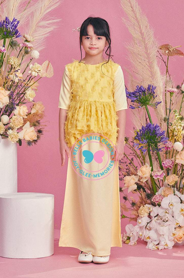 BBD Peplum Feathers - Medium Yellow