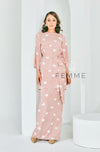 FEMME : Nude Dots Printed Kurung