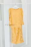 Femme: Modern Kurung Kedah Lace (Mustard Yellow)