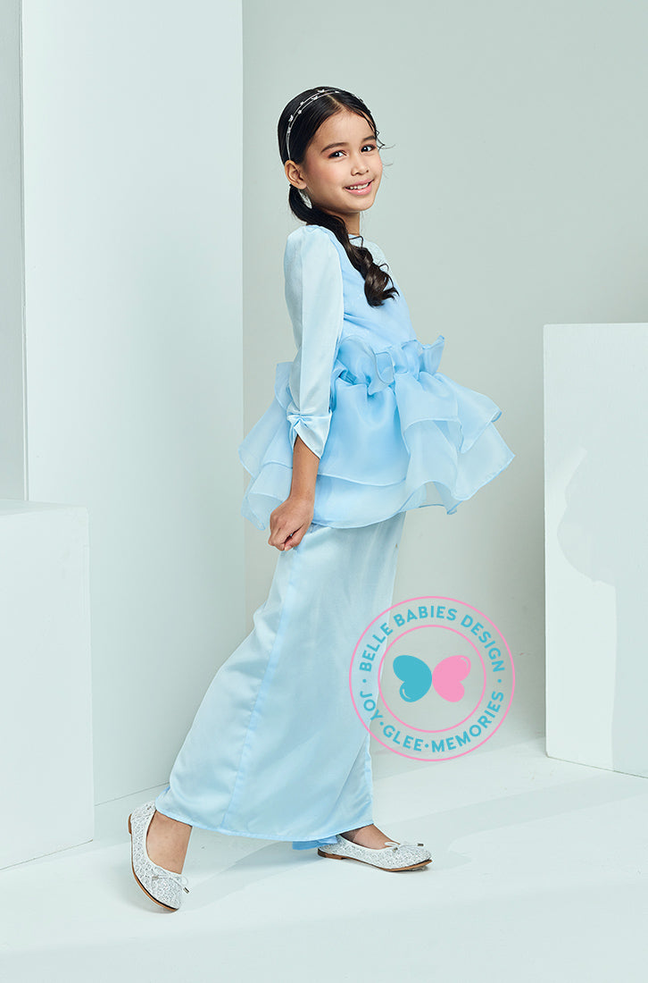 Enchanted Eid 2023: Sequin Drape Kurung (Baby Blue)