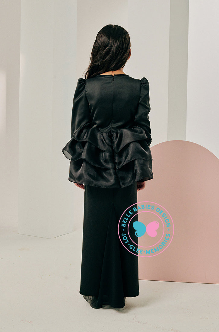 Enchanted Eid 2023: Sequin Drape Kurung (Black)