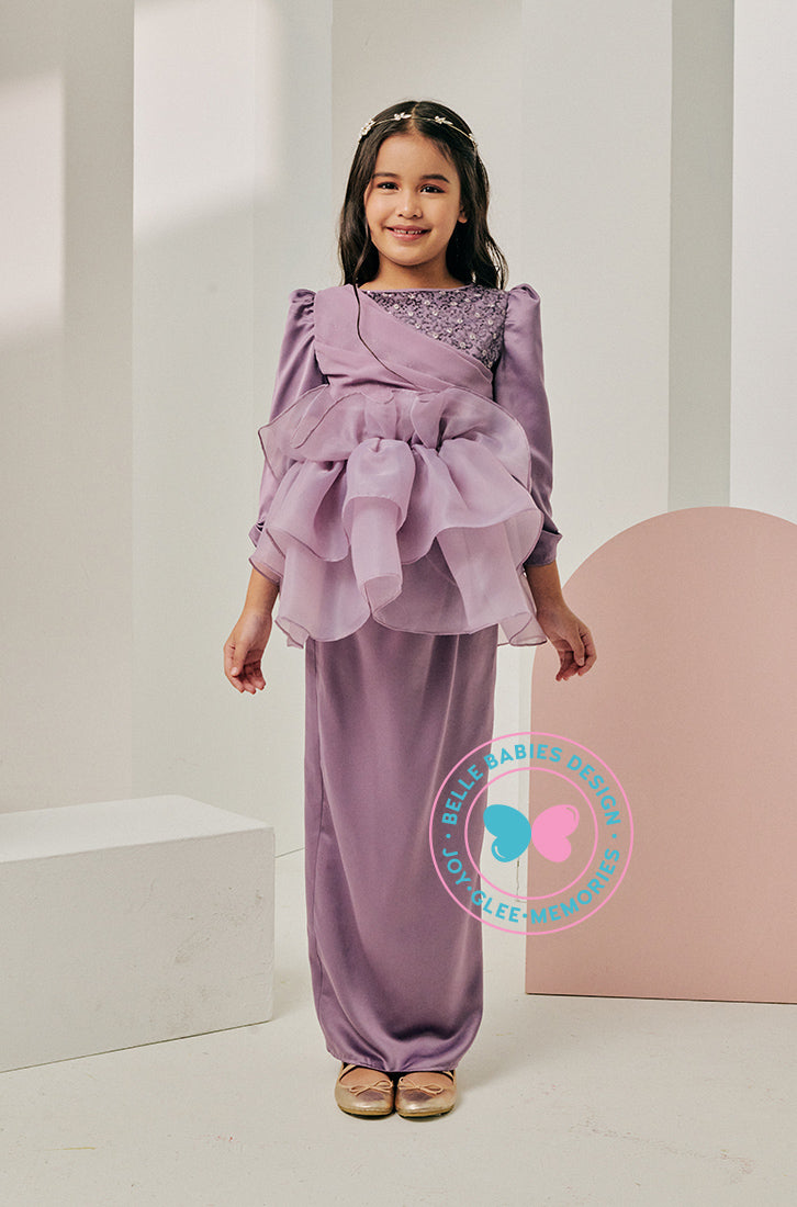 Enchanted Eid 2023: Sequin Drape Kurung (Dusty Lilac)