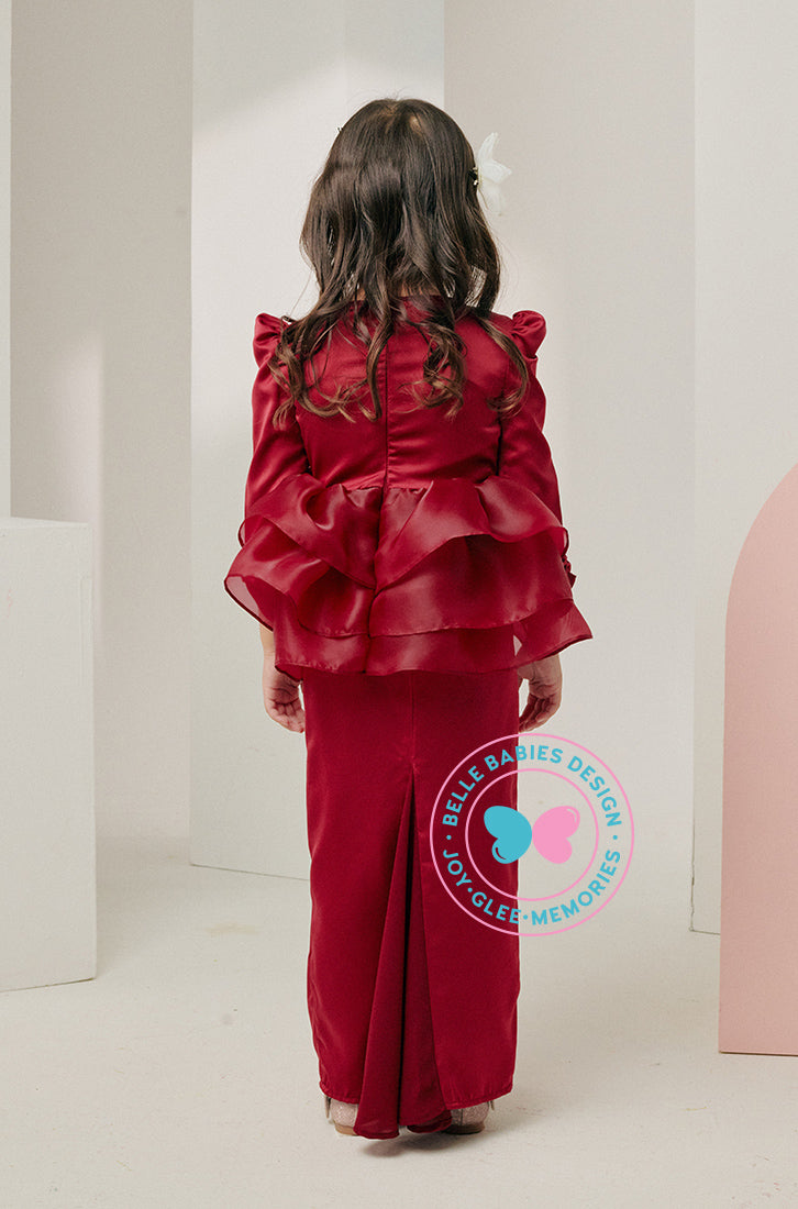 Enchanted Eid 2023: Sequin Drape Kurung (Maroon)
