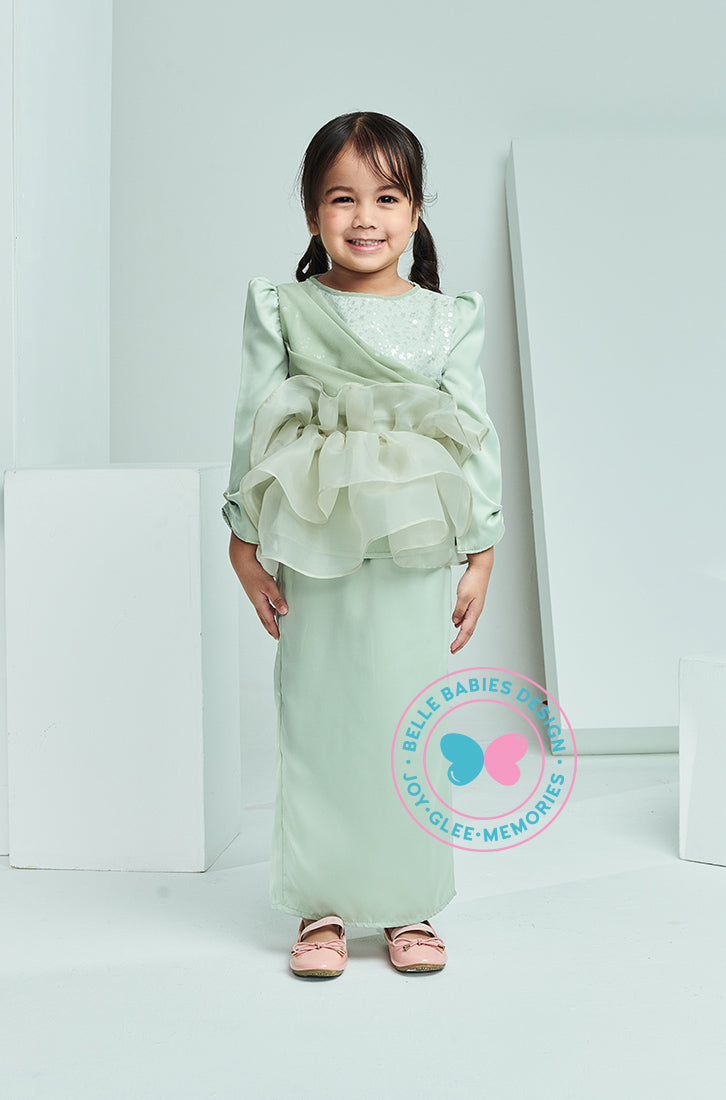 Enchanted Eid 2023: Sequin Drape Kurung (Dusty Mint Green)