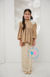 Enchanted Eid 2023: Highneck Plain & Printed Brown Flower