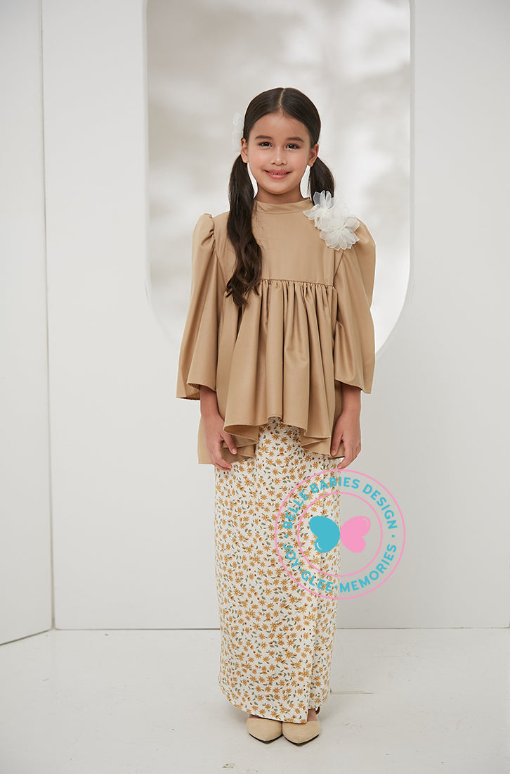 Enchanted Eid 2023: Highneck Plain & Printed Brown Flower