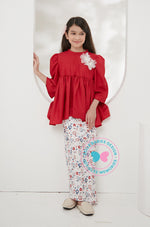 Enchanted Eid 2023: Highneck Plain & Printed Red