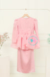 BBD  Organza Bow Peplum Kurung - Blush Pink