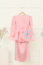 BBD  Organza Bow Peplum Kurung - Blush Pink