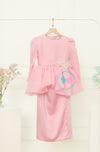 BBD  Organza Bow Peplum Kurung - Blush Pink