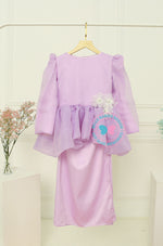 BBD  Organza Bow Peplum Kurung - Lilac