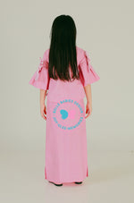 Pleats & Bow Modern Kurung (Pink Polka)