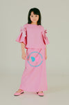 Pleats & Bow Modern Kurung (Pink Polka)