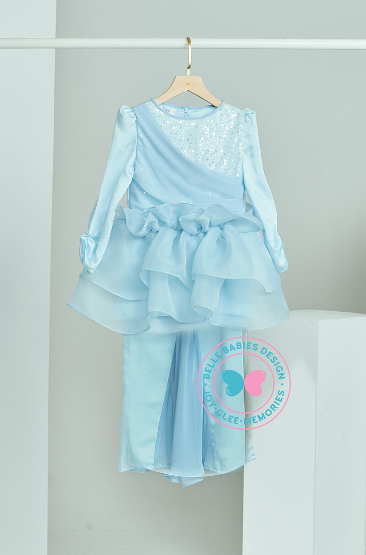 Enchanted Eid 2023: Sequin Drape Kurung (Baby Blue)
