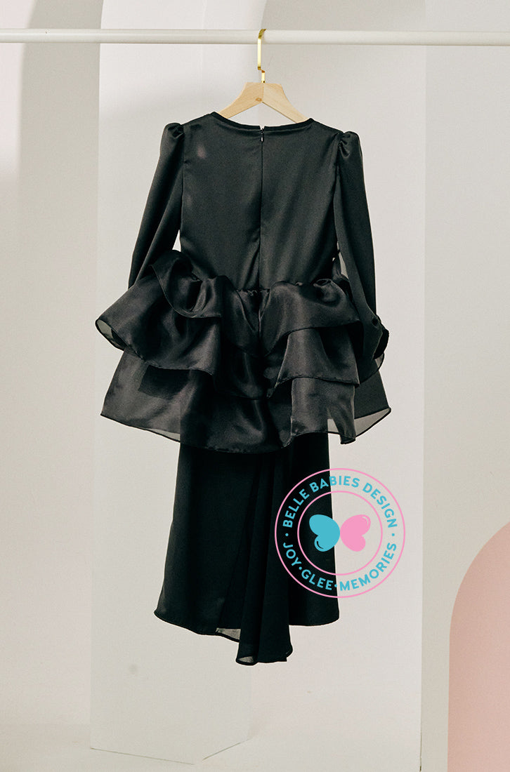 Enchanted Eid 2023: Sequin Drape Kurung (Black)