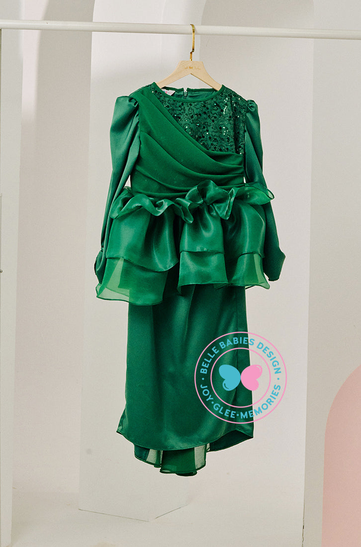 Enchanted Eid 2023: Sequin Drape Kurung (Emerald Green)