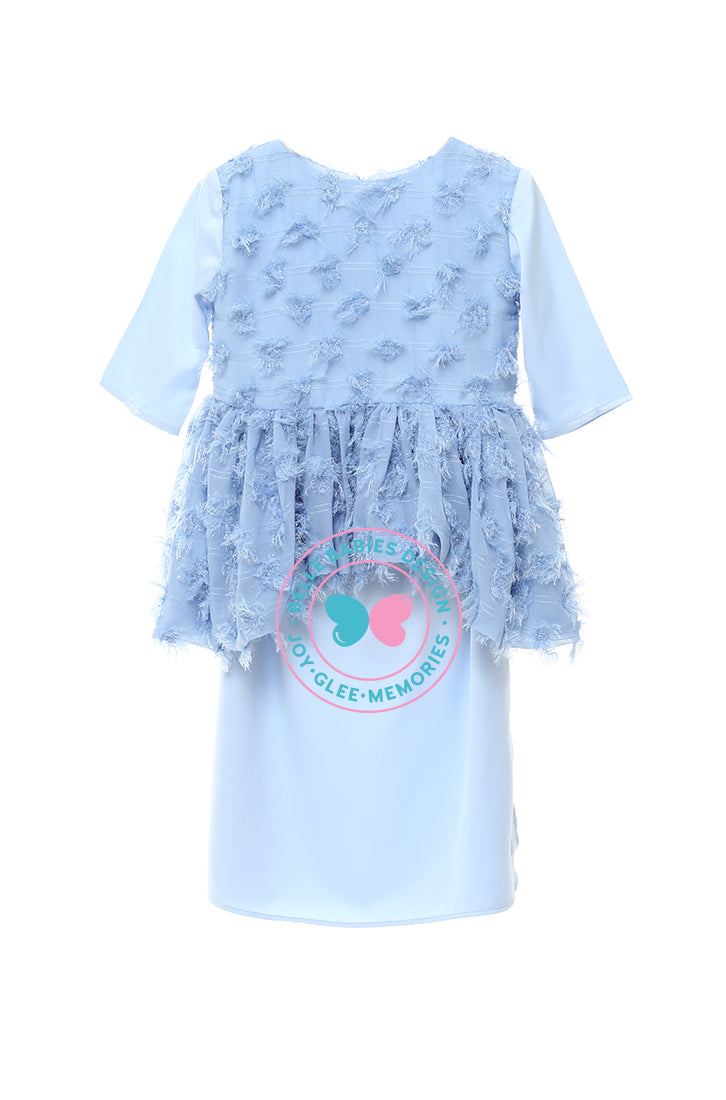 BBD Peplum Feathers - Ash Blue