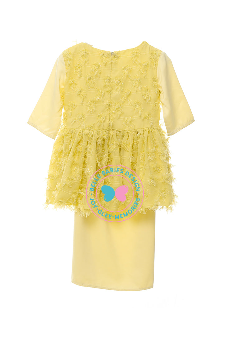 BBD Peplum Feathers - Medium Yellow