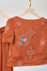 BBD Lace Embroidery Dress 2022 -Brick