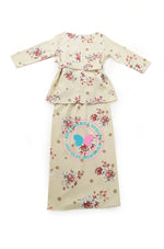 BBD Wrap Ribbon Kurung - Nude Floral