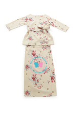 BBD Wrap Ribbon Kurung - Nude Floral