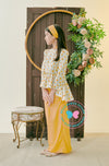 Enchanted Eid 2023: Scallop Peplum Printed Yellow