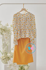 Enchanted Eid 2023: Scallop Peplum Printed Yellow