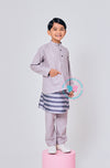 BBD Baju Melayu - Pastel Grey (matching Samping)