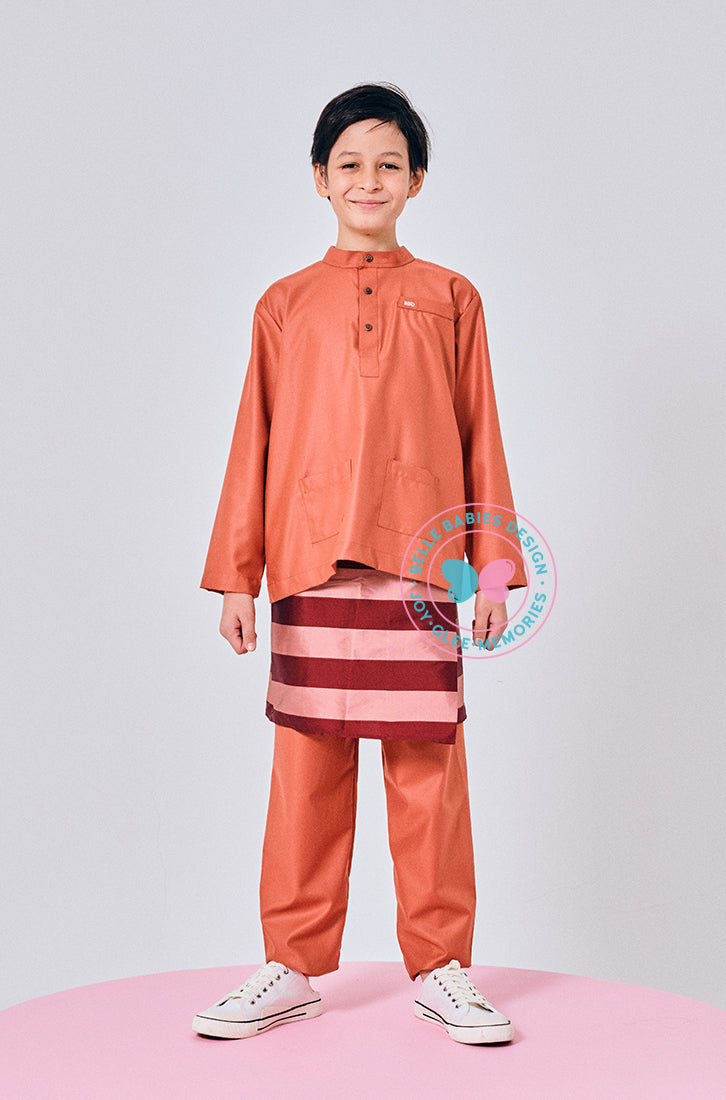 BBD Baju Melayu - Burnt Orange (matching samping)