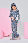 “The Love for Prints” series BBD Kurung Kedah - Blue Tulip (Medium weight)