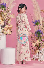 BBD Wrap Ribbon Kurung - Nude Floral