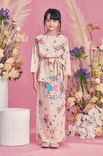 BBD Wrap Ribbon Kurung - Nude Floral